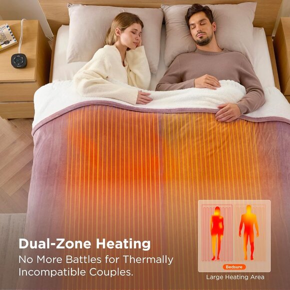 Bedsure Electric Blanket Queen Size - Dual Control Heated Blanket - Picture 5 of 7